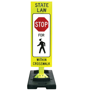 Stop Sign for Pedestrians Crosswalk Sign - 12" x 36"
